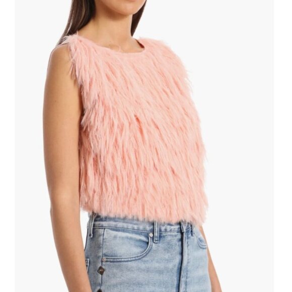 AVEC LES FILLES Pink Feather Vest Size XL NEW NWT - Picture 2 of 5